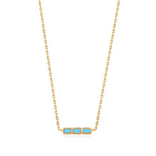 Load image into Gallery viewer, Turquoise Gold Bar Necklace
