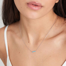 Load image into Gallery viewer, Turquoise Silver Bar Necklace
