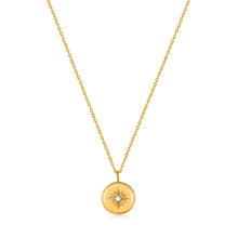 Load image into Gallery viewer, Gold Mother of Pearl Sun Pendant Necklace
