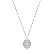 Load image into Gallery viewer, Silver Scattered Stars Kyoto Opal Disc Necklace
