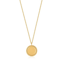 Load image into Gallery viewer, Gold Rope Disc Necklace
