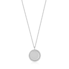 Load image into Gallery viewer, Silver Rope Disc Necklace
