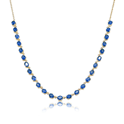 Blue Sapphire Tennis Necklace