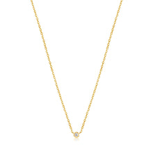 Load image into Gallery viewer, 14kt Gold Single Natural Diamond Necklace

