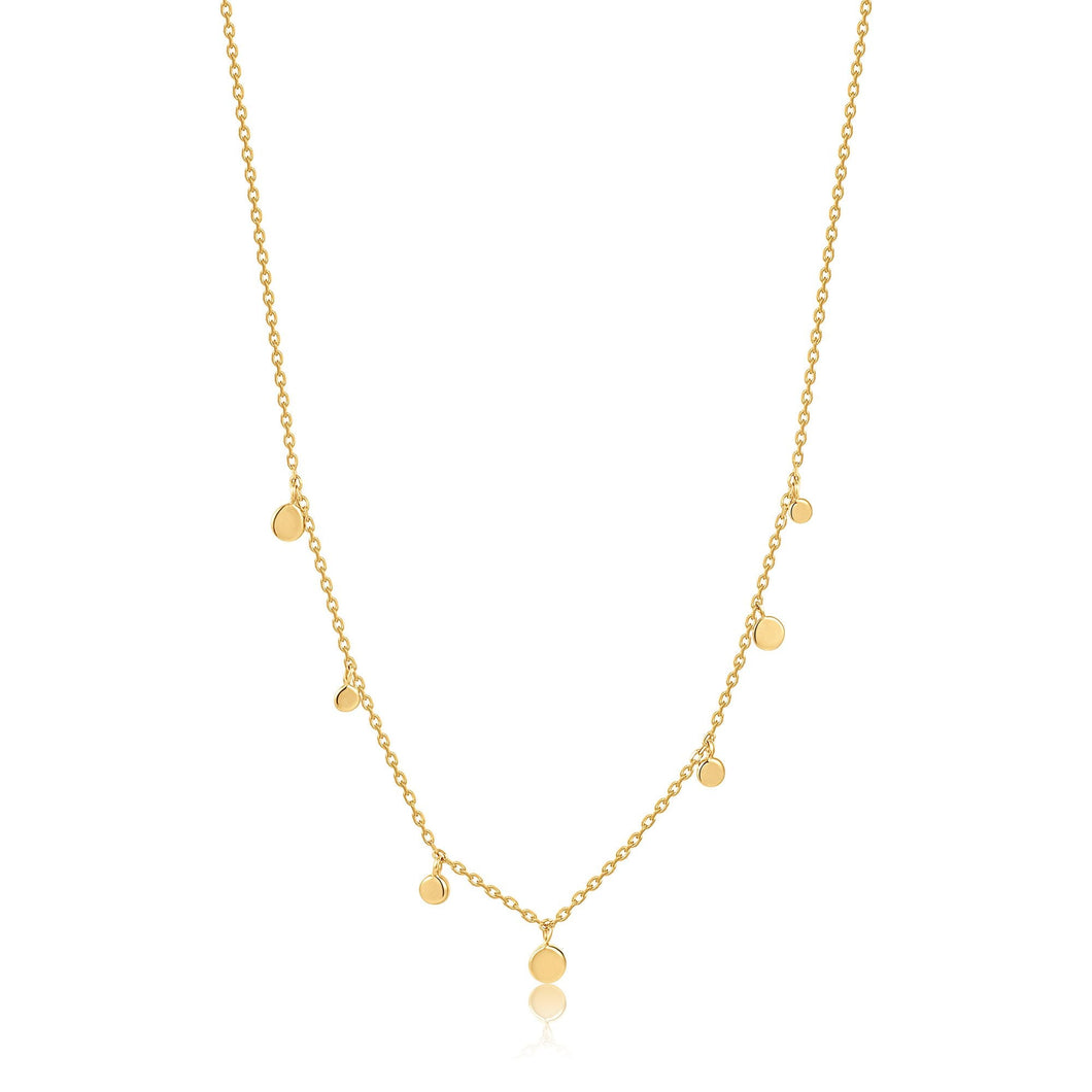 14kt Gold Mixed Disc Necklace