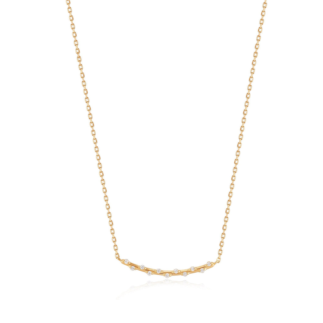 14kt Gold Stargazer Natural Diamond Bar Necklace