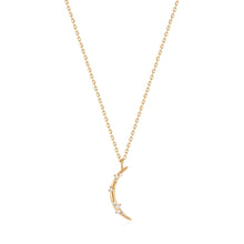 Load image into Gallery viewer, 14kt Gold Stargazer Natural Diamond Moon Necklace

