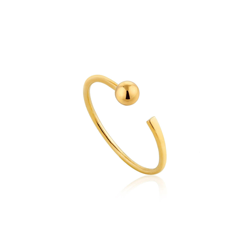 Gold Orbit Flat Adjustable Ring