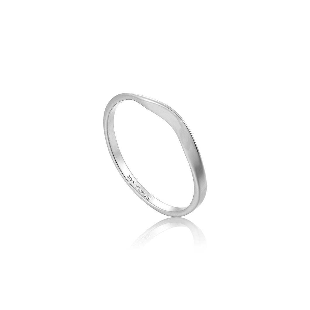 Silver Modern Curve Ring
