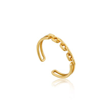 Load image into Gallery viewer, Gold Links Double Adjustable Ring
