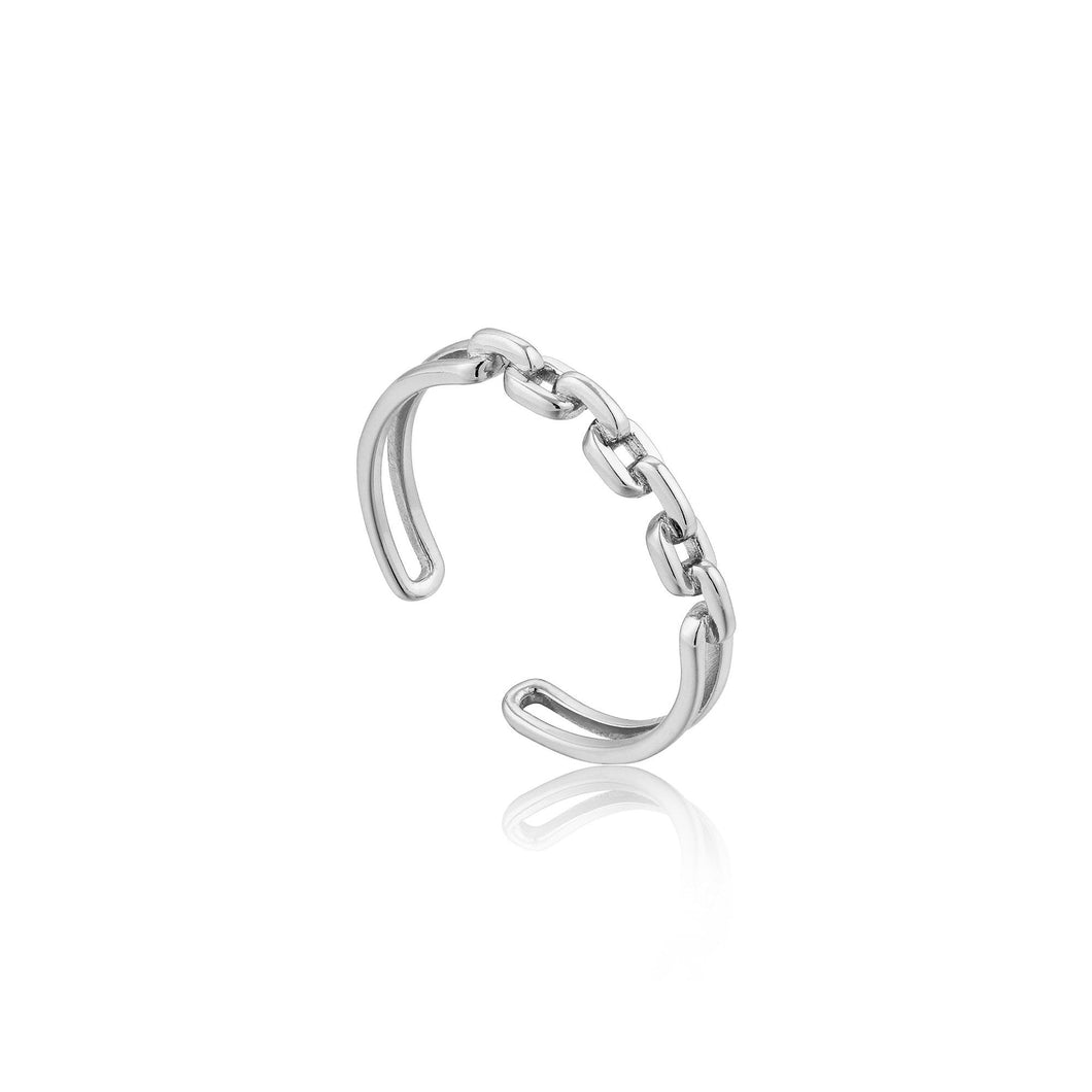 Silver Links Double Adjustable Ring