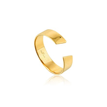 Load image into Gallery viewer, Gold Geometry Wide Adjustable Ring
