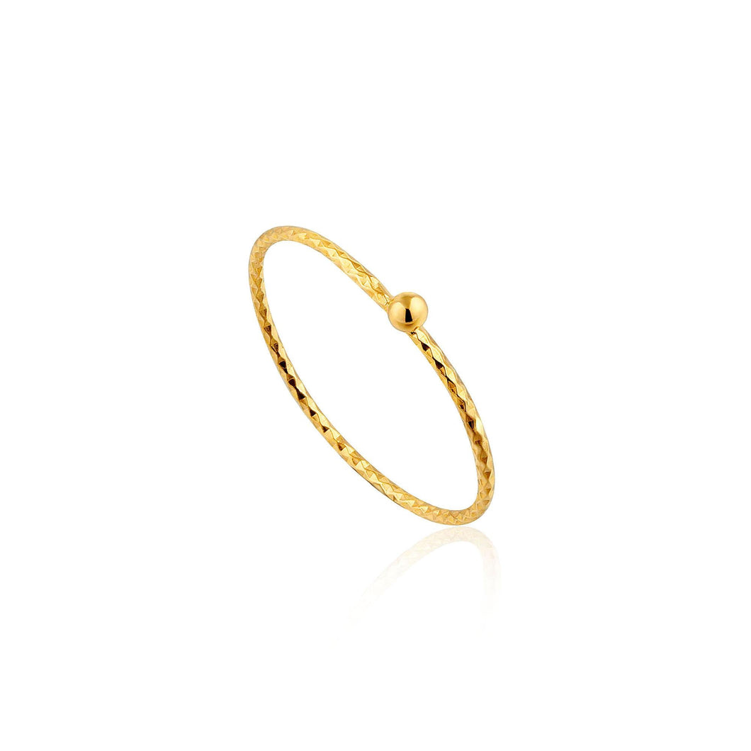 Gold Texture Small Ball Ring