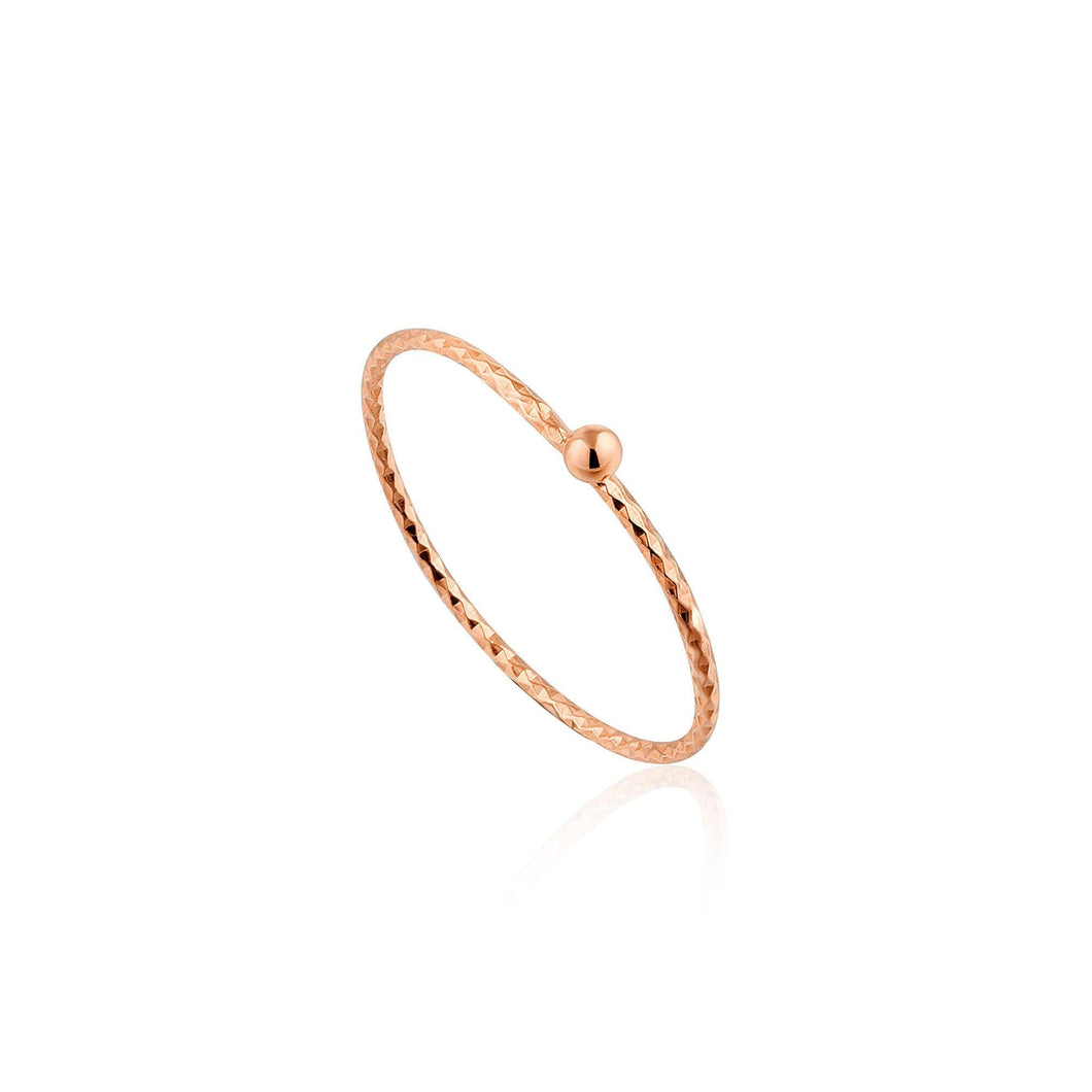 Rose Gold Texture Small Ball Ring