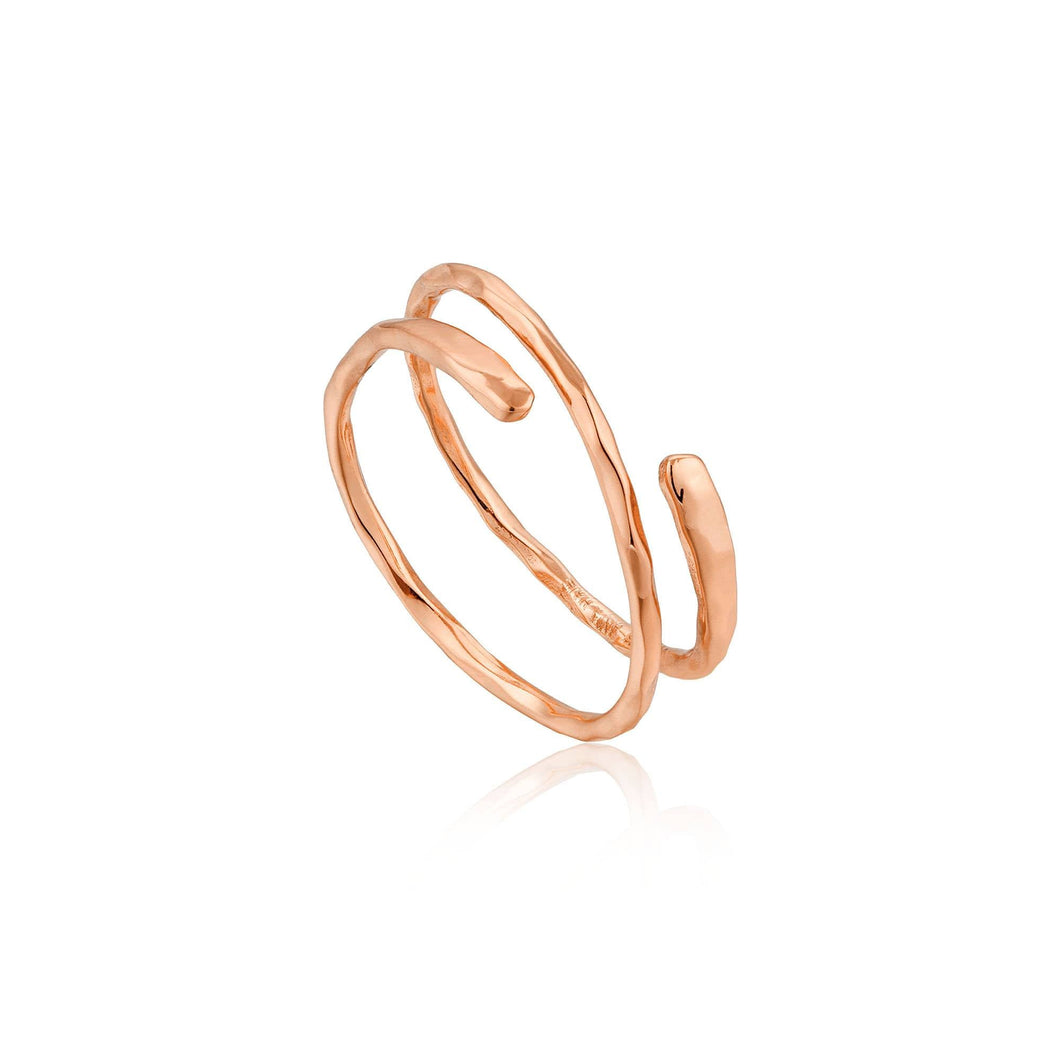 Rose Gold Ripple Adjustable Ring