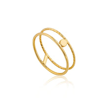 Load image into Gallery viewer, Gold Texture Double Band Ring

