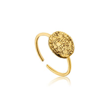 Load image into Gallery viewer, Gold Emblem Adjustable Ring

