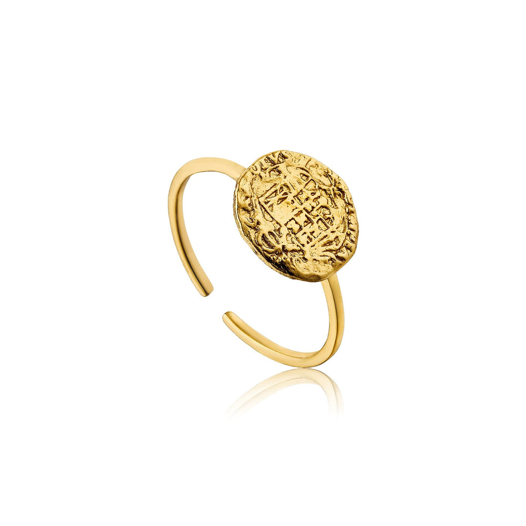 Gold Emblem Adjustable Ring