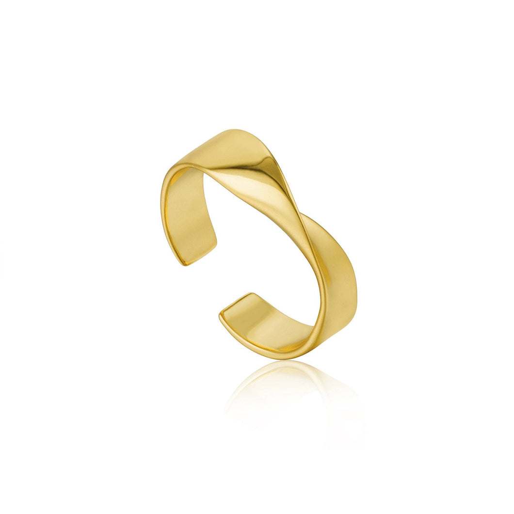 Gold Helix Adjustable Ring