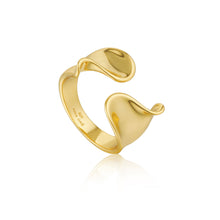 Load image into Gallery viewer, Gold Twist Wide Adjustable Ring
