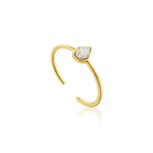 Load image into Gallery viewer, Opal Color Adjustable Gold Ring
