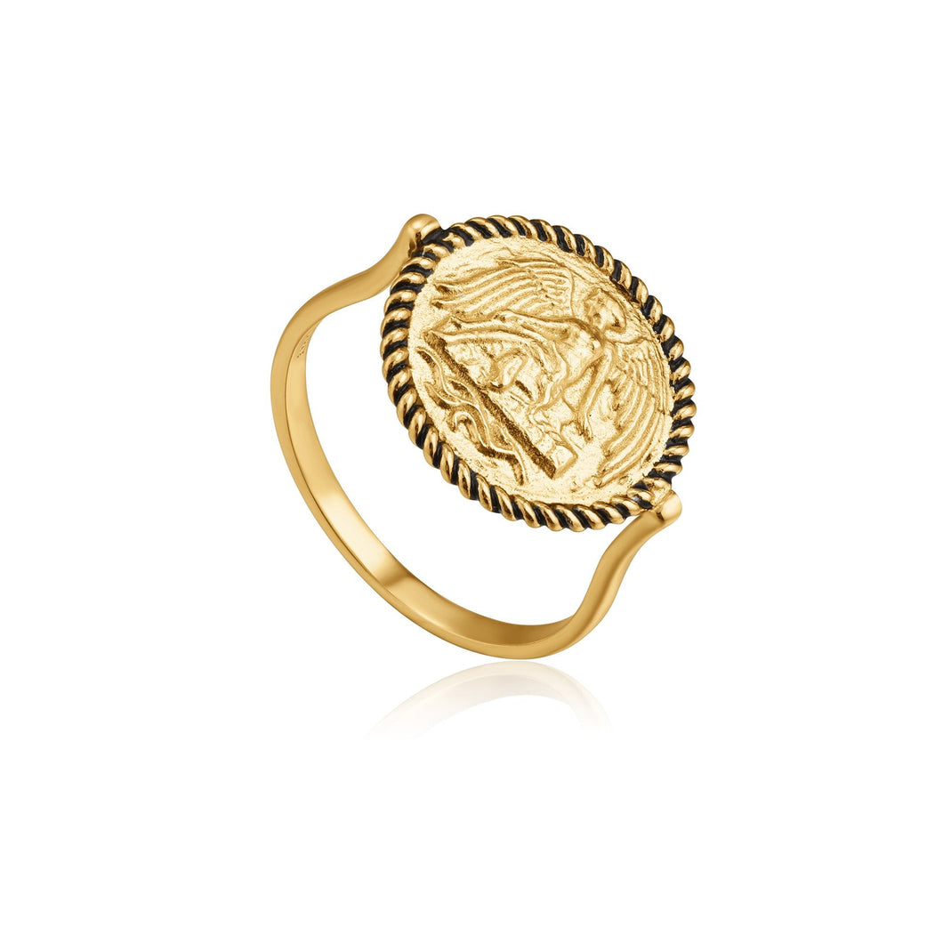 Gold Winged Goddess Ring