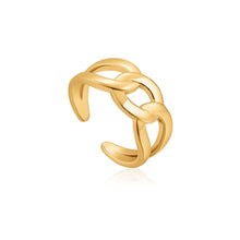 Load image into Gallery viewer, Gold Wide Curb Chain Adjustable Ring
