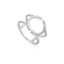 Load image into Gallery viewer, Silver Spike Adjustable Double Ring
