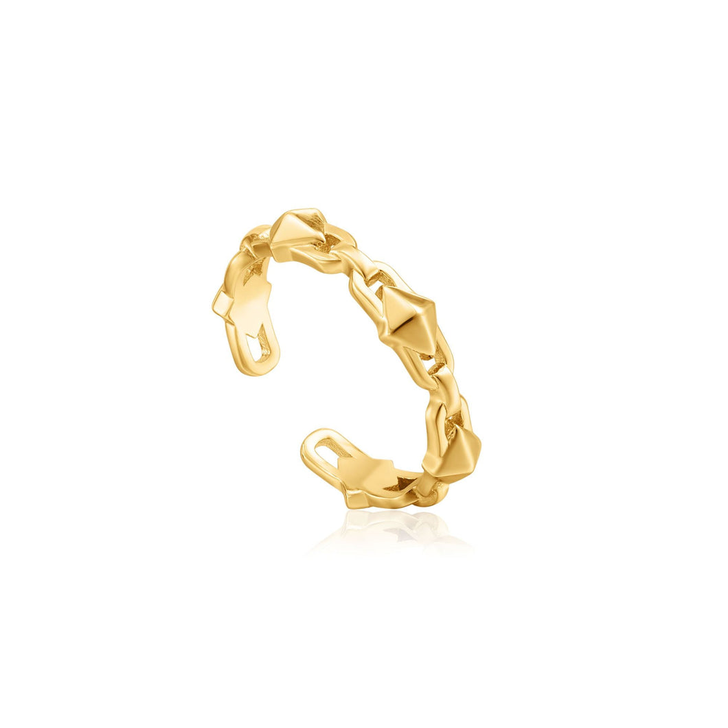 Gold Spike Adjustable Ring