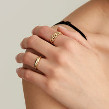 Load image into Gallery viewer, Gold Rope Wide Adjustable Ring
