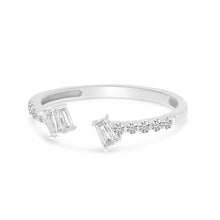 Load image into Gallery viewer, Baguette Diamond Bypass Ring
