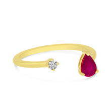 Load image into Gallery viewer, Oval Ruby &amp; Diamond Crossover Ring
