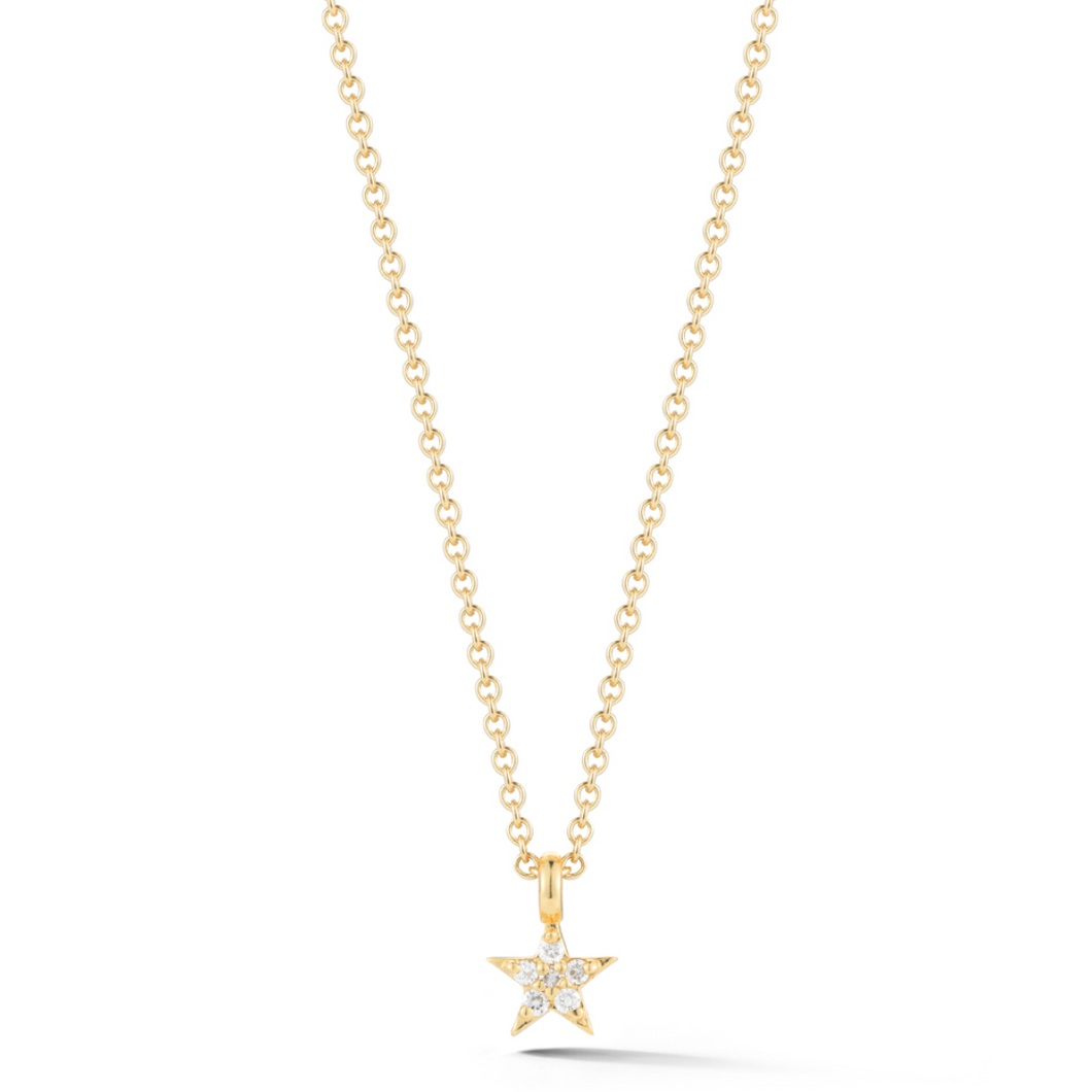 Yellow gold star necklace