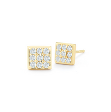 Load image into Gallery viewer, yellow square diamond earrings
