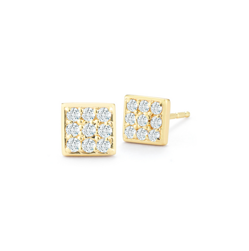 yellow square diamond earrings