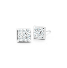 Load image into Gallery viewer, White square diamond earrings
