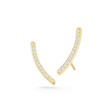 Load image into Gallery viewer, diamond curve earrings
