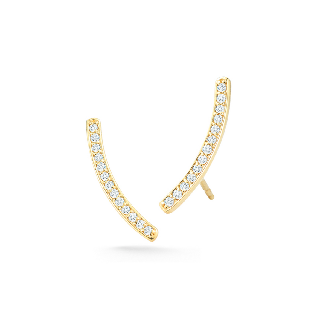 diamond curve earrings