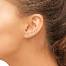 Load image into Gallery viewer, diamond curve earrings with triangel
