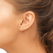 Load image into Gallery viewer, diamond luna earrings on model
