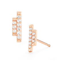 Load image into Gallery viewer, diamond sidebar earrings
