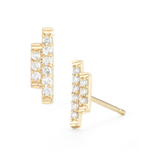 Load image into Gallery viewer, yellow gold sidebar earrings
