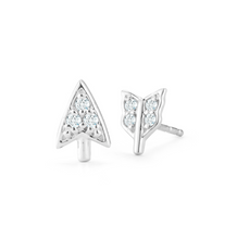 Load image into Gallery viewer, broken arrow earring white gold

