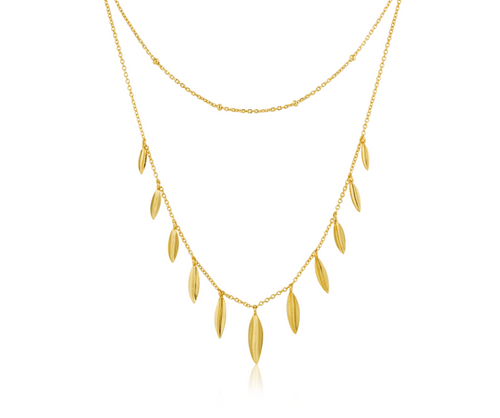 Gold Leaf Double Necklace