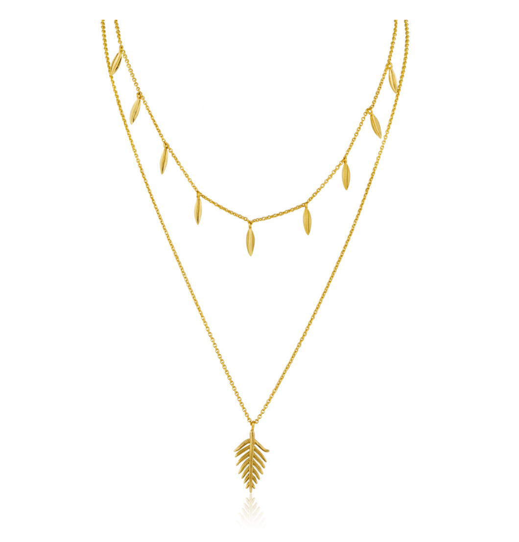 Gold Tropic Double Necklace