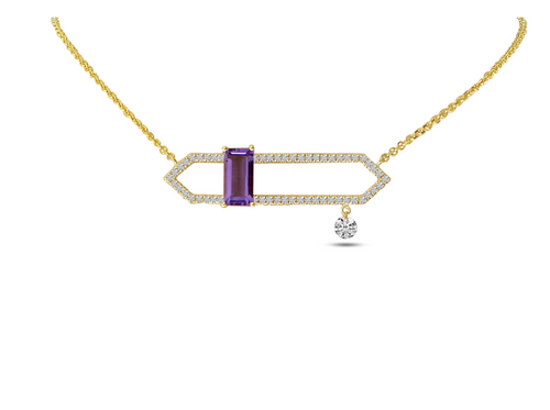 Dashing Amethyst Open Necklace