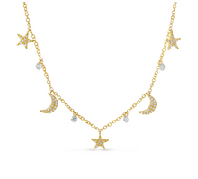 Load image into Gallery viewer, Dashing Diamonds Star &amp; Moon Necklace
