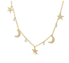 Load image into Gallery viewer, Dashing Diamonds Star &amp; Moon Necklace
