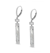 Load image into Gallery viewer, Long Cut Rectangle White Topaz Earrings
