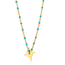 Load image into Gallery viewer, Gold Dotted Star Necklace
